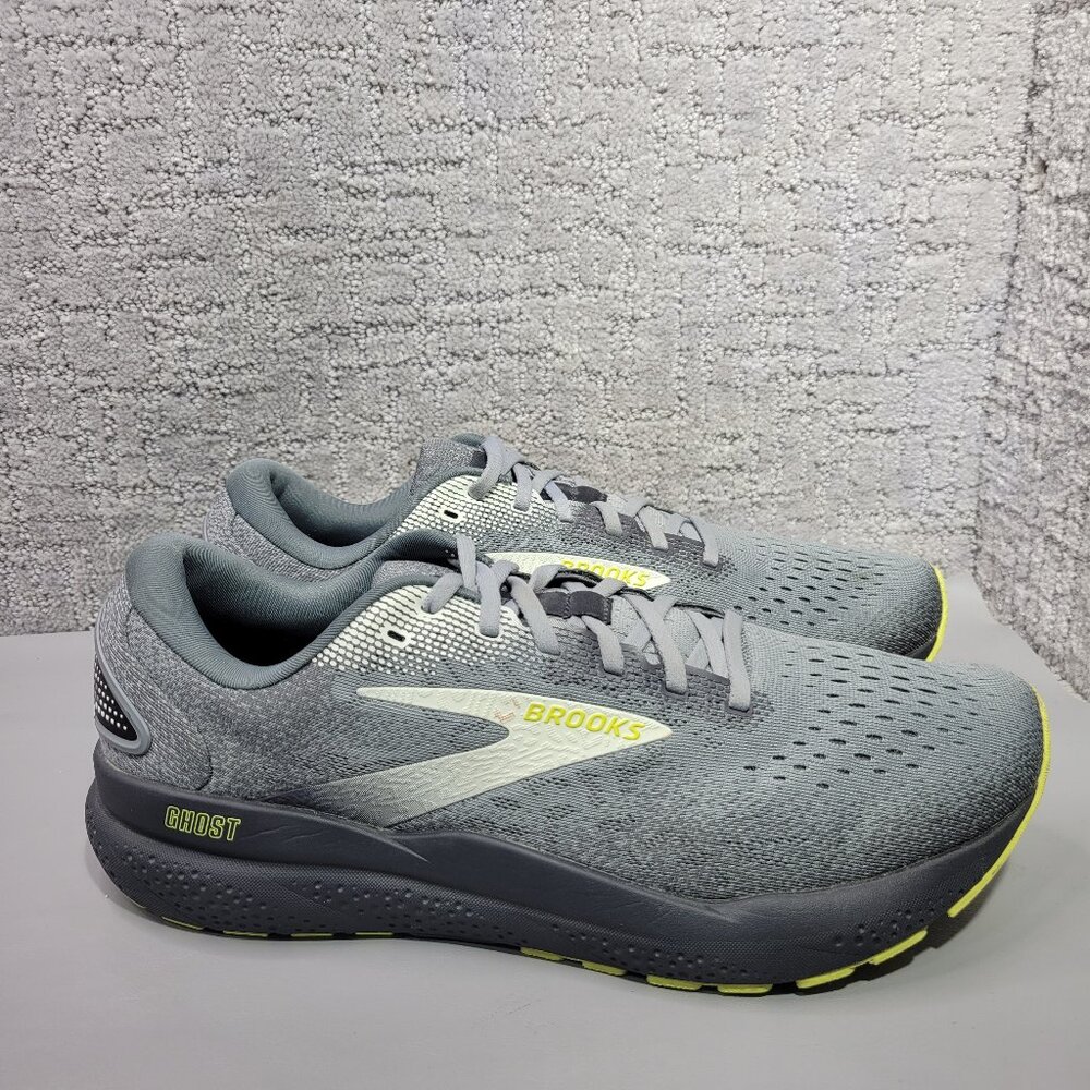 Brooks Ghost 16 Mens Size US 11D Primer/Gray/Lime Neutral Lace Up Running Shoes